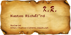 Kustos Richárd névjegykártya