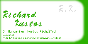 richard kustos business card